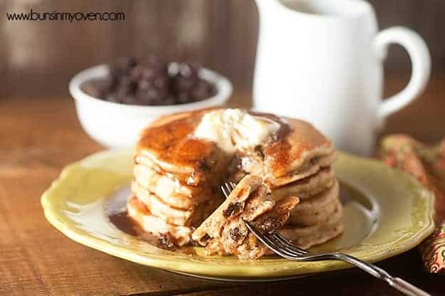 Cinnamon Raisin Bread Pancakes recipe