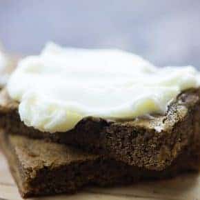 These soft and chewy gingerbread cookie bars are the perfect treat for Christmas!