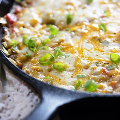 Cheesy hot corn dip! This is the perfect snack or appetizer!