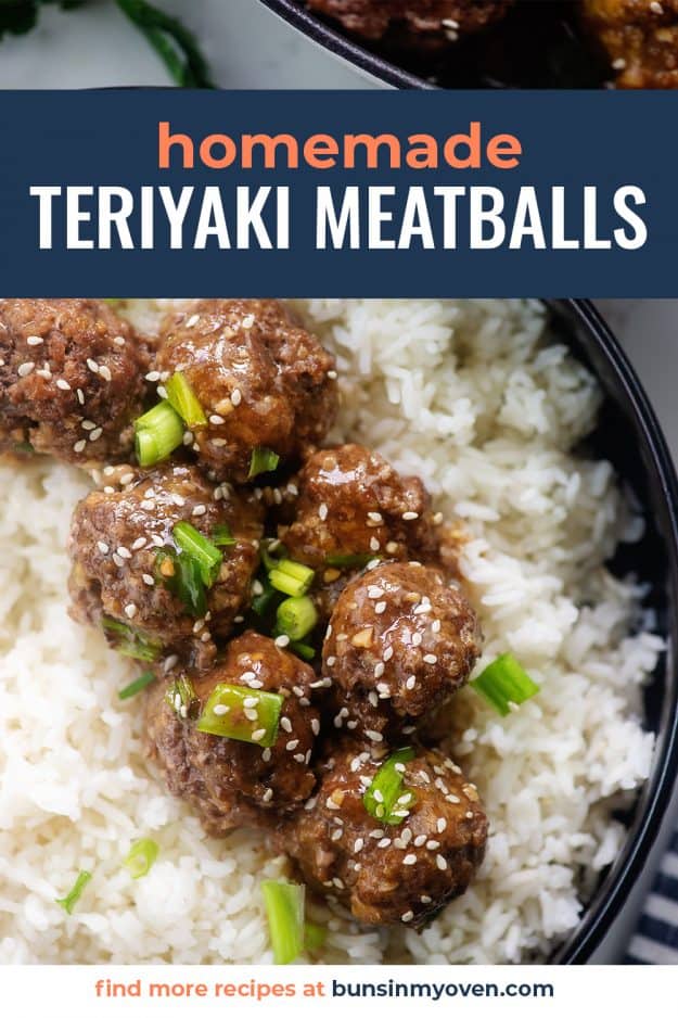 pile of meatballs over rice.