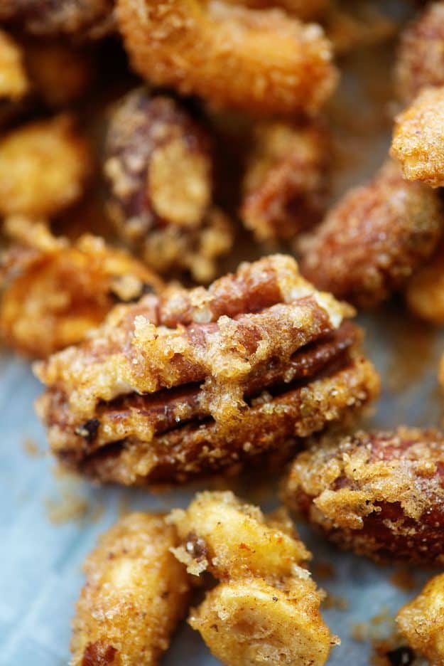 roasted nuts coated with cinnamon and sugar.