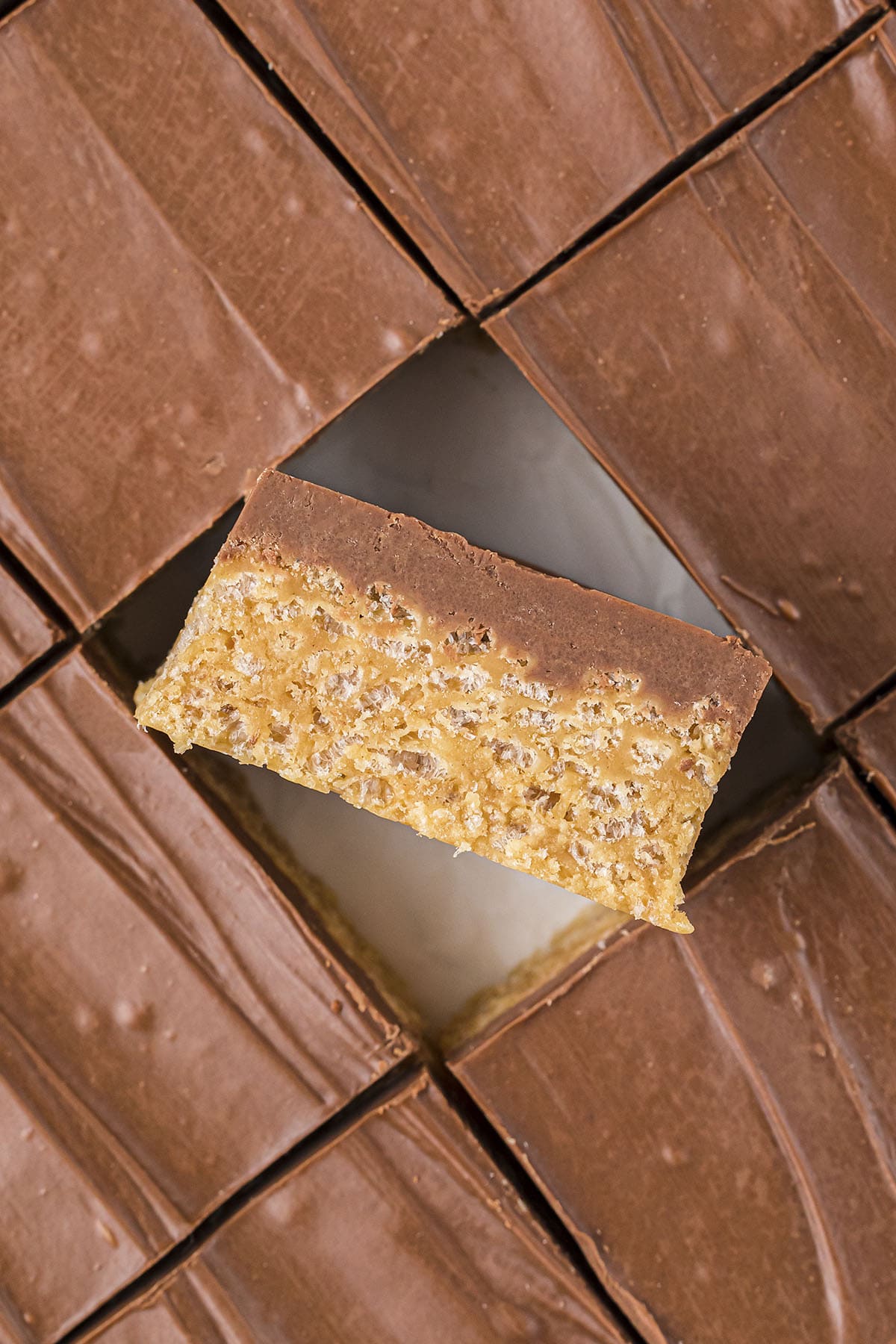 Scotcharoos cut into bars.