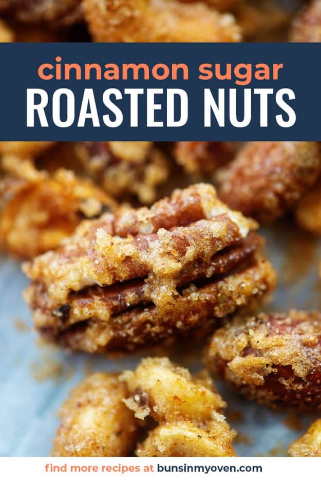These candied nuts are so easy to make at home and they make the house smell amazing! We give these out as gifts at Christmas. #recipe #nuts