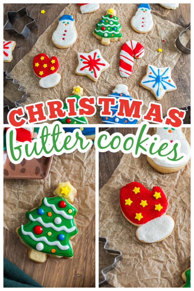 Collage of butter cookies images.