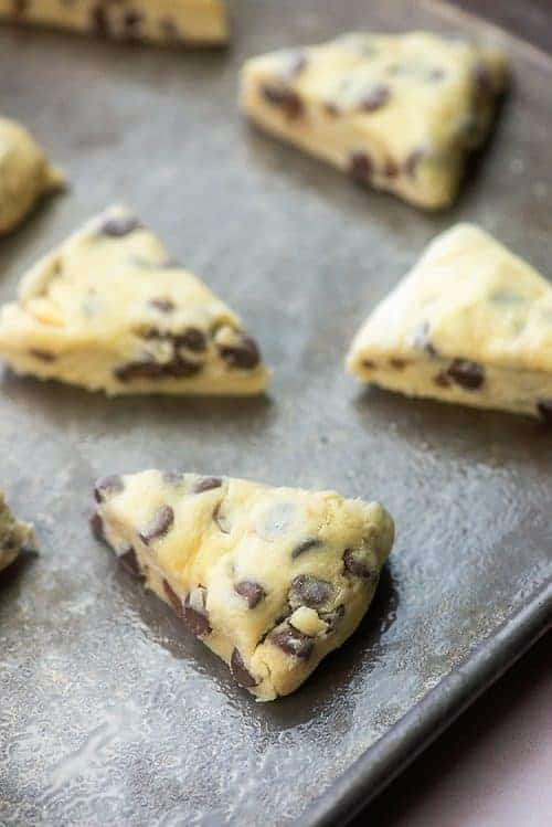 scones on cookie sheet