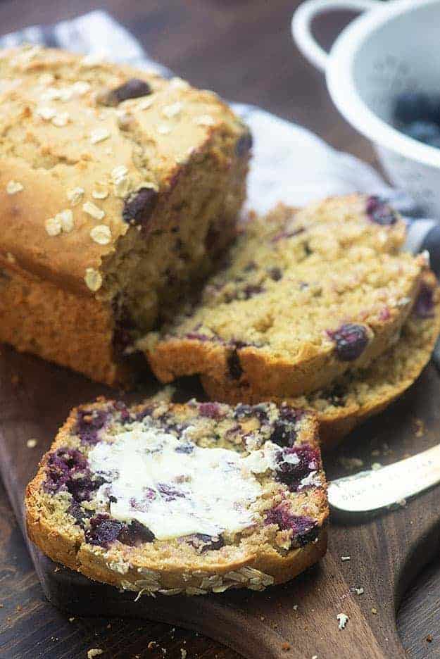 blueberry bread with butter