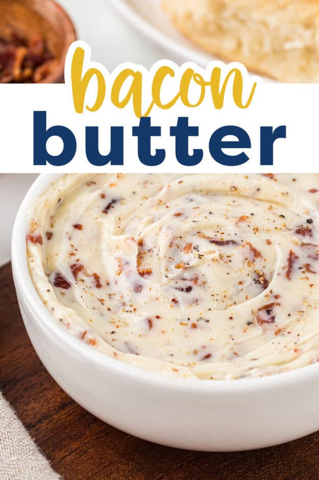 Bacon butter in small white dish.
