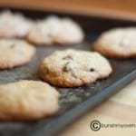 Cookies resting on a baking pan