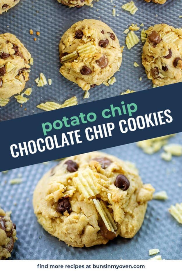 collage of potato chip cookies images.