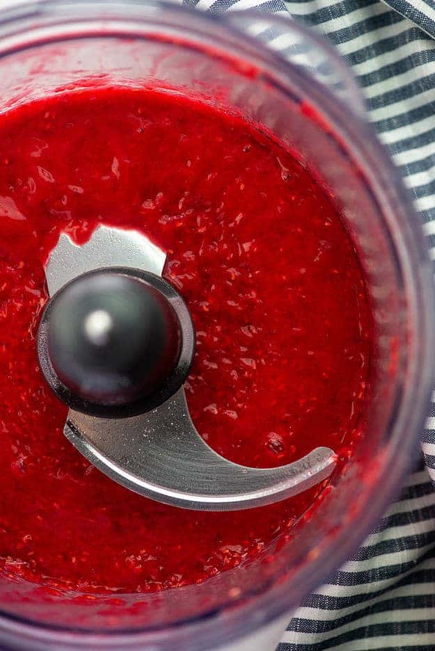 raspberry puree in food processor