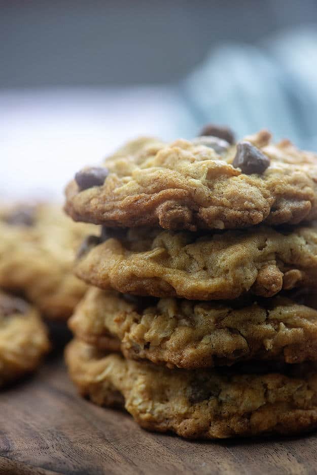 Stack of chocolate chip cookies 