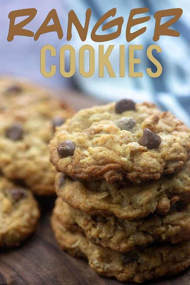 A stack of chocolate chip cookies 