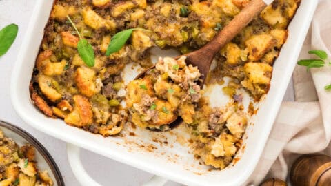 classic sausage dressing Classic Sage and Sausage Stuffing (Dressing)