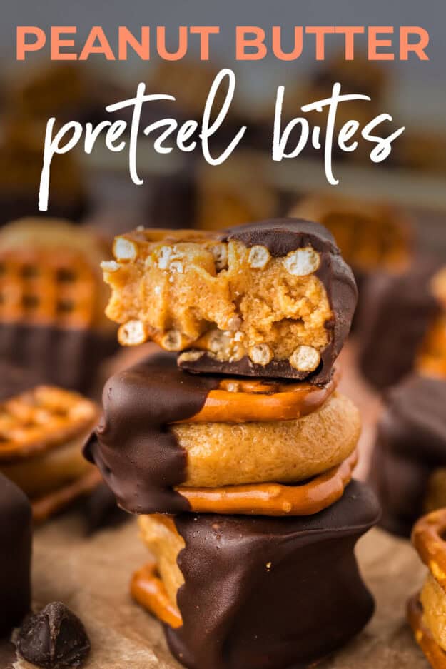 Stack of pretzel bites.