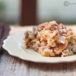 Sausage dressing on a decorative plate