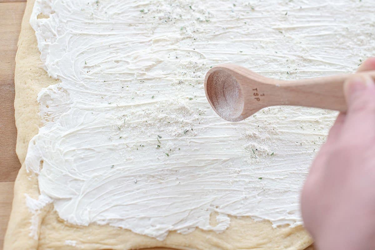 crescent dough with ranch sprinkled over the top.