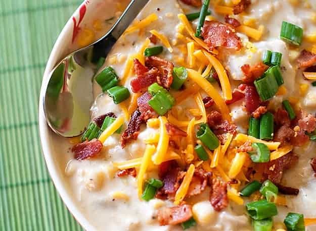 Creamy Corn and Chicken Chowder Recipe - perfect weeknight soup recipe!