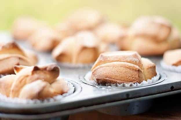 brioche buns in muffin tin