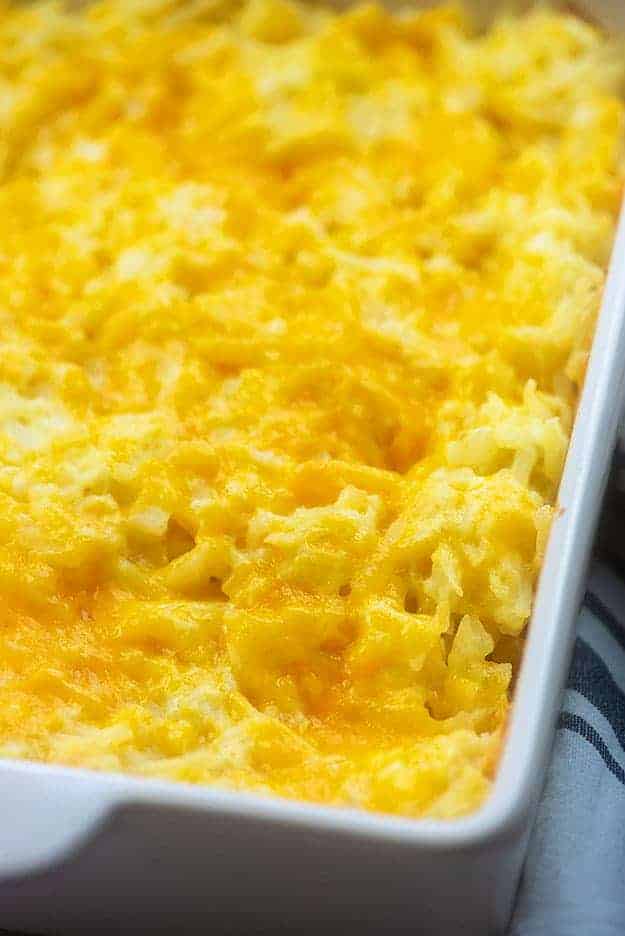 hashbrown casserole in baking dish