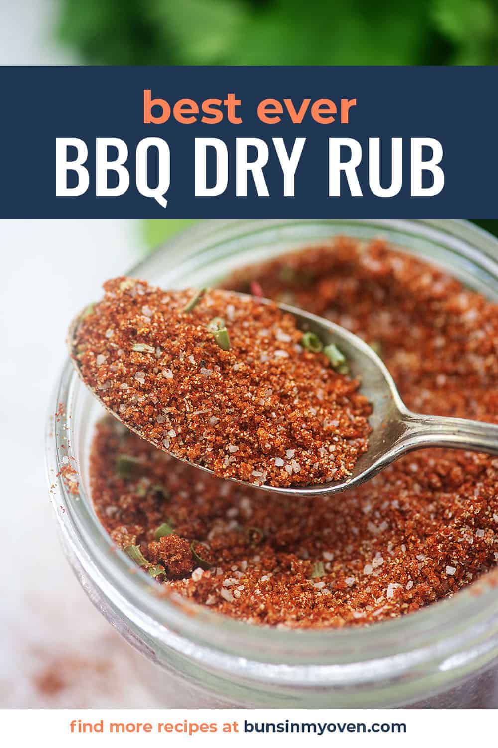 bbq dry rub recipe on vintage spoon in mason jar