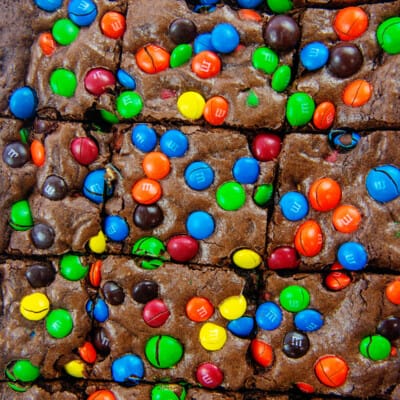 pan full of brownies.