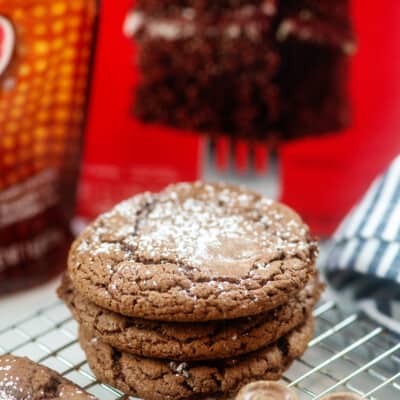 candy stuffed cookies on cooling rack.