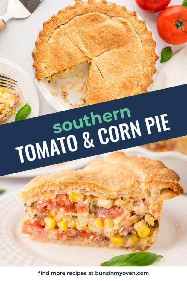 Collage of tomato pie images.