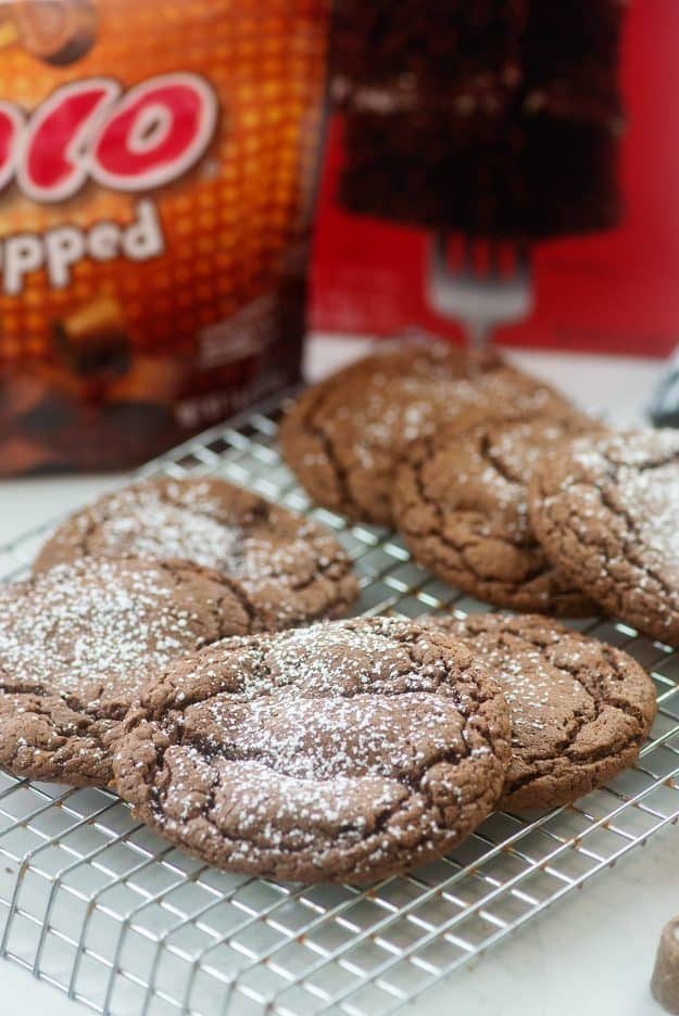 cake mix cookies on cooling rack.