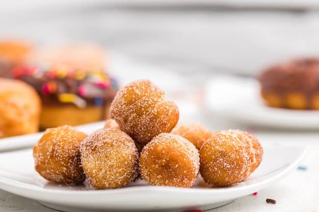 donut holes on white plate