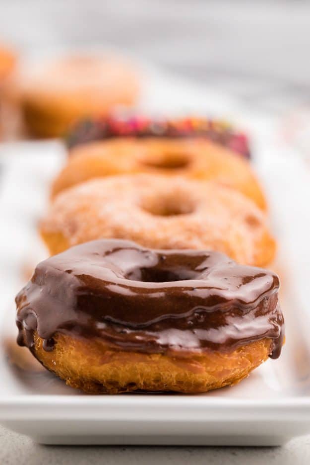 plate of homemade donuts