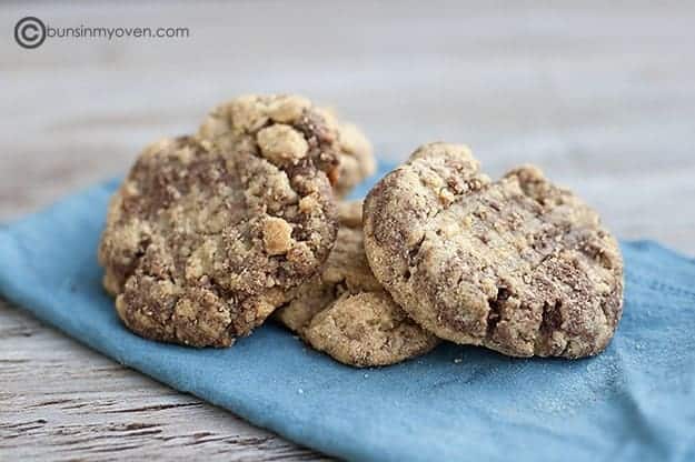 A few peanut butter Nutella cookies