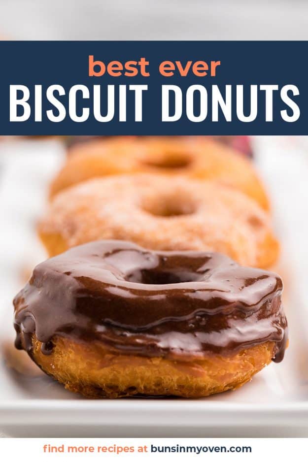 donuts made of canned biscuits on white plate