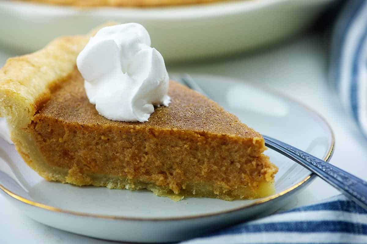 creamy sweet potato pie recipe on plate.