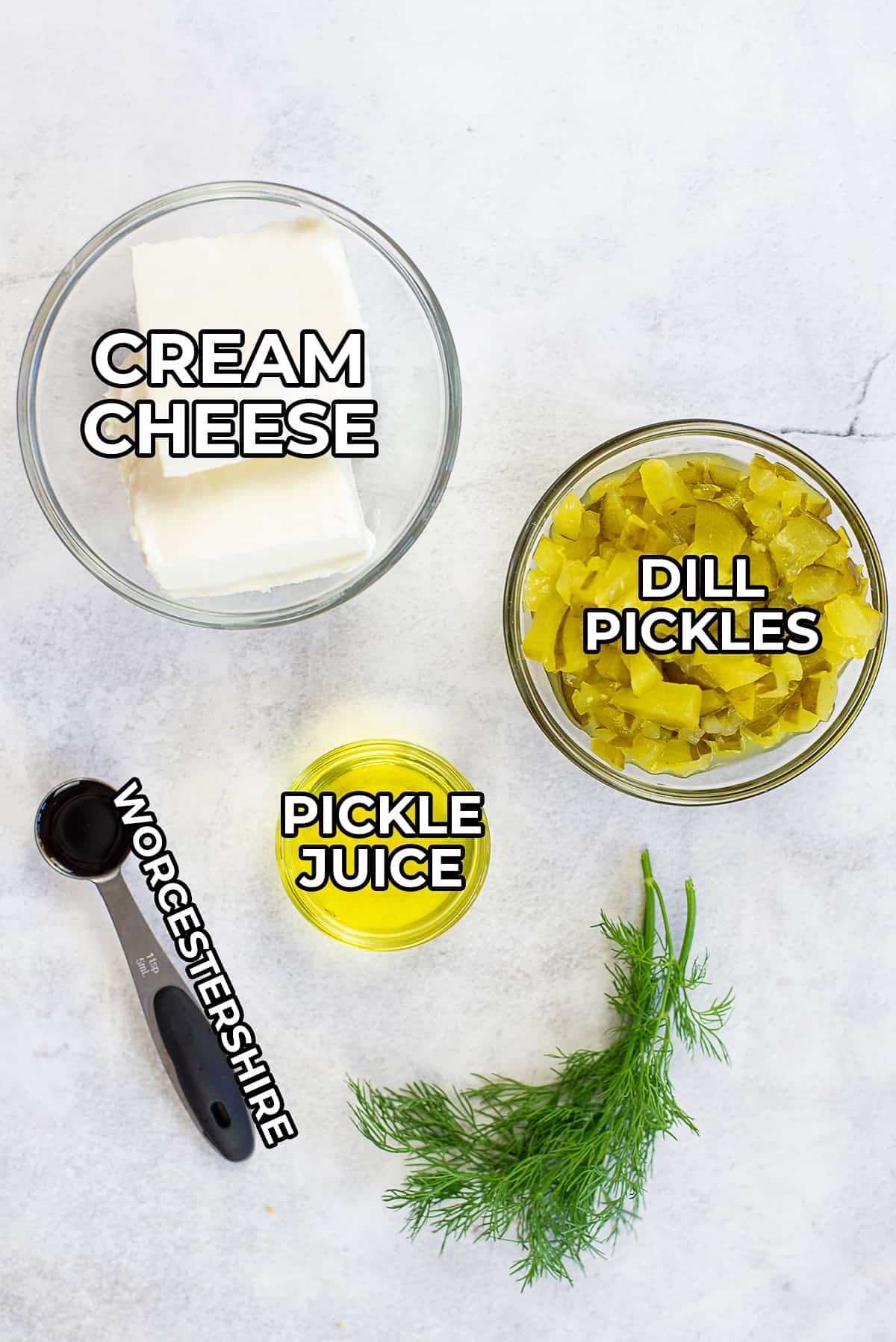 ingredients for pickle dip