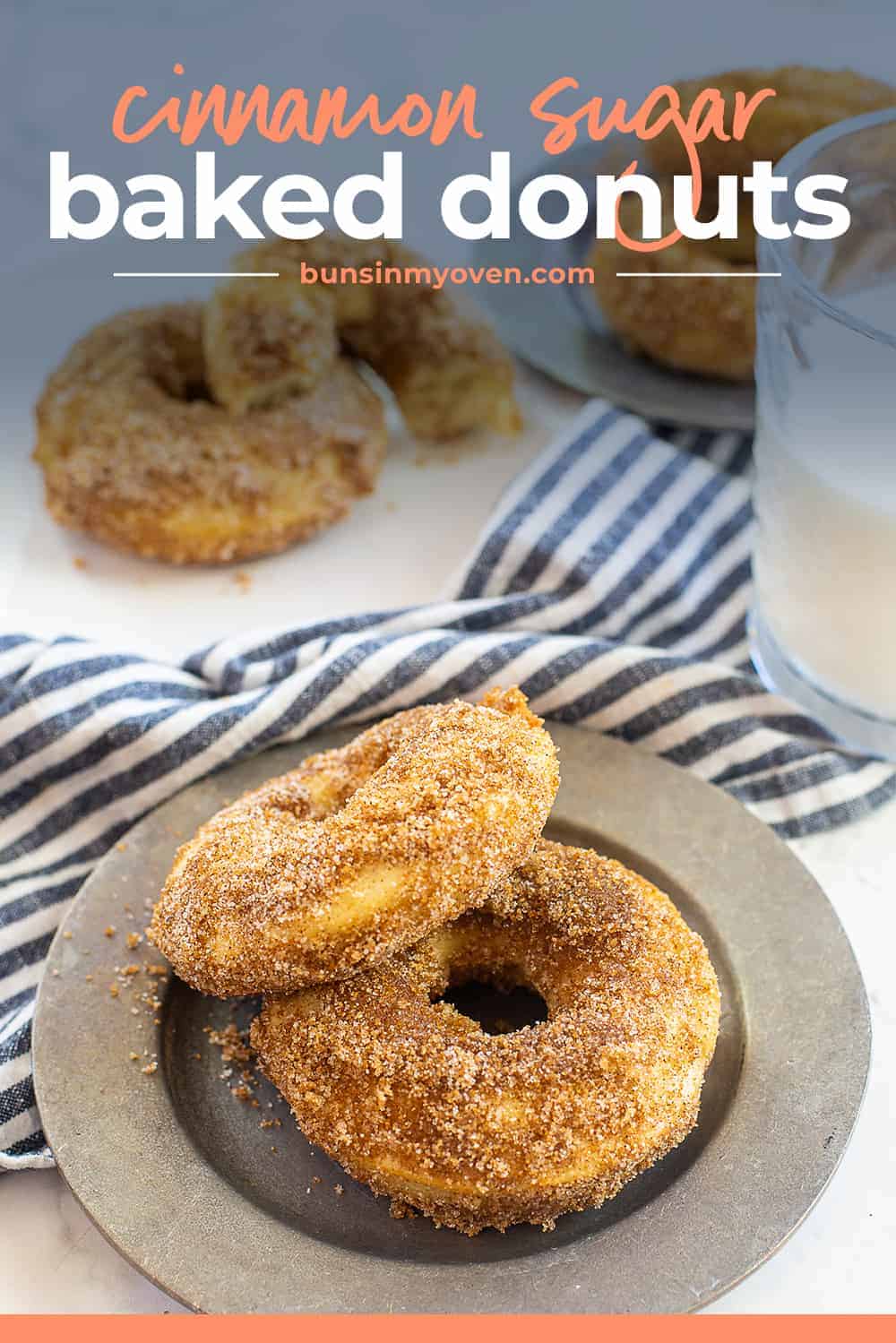 cinnamon sugar baked donuts recipe for pinterest.