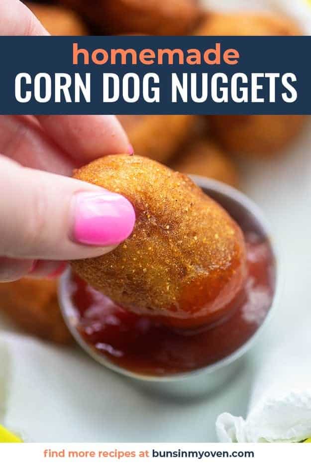 corn dog nuggets with ketchup