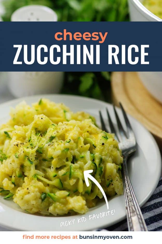 zucchini rice on white plate