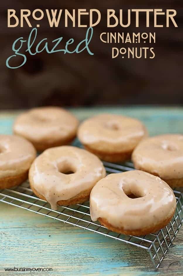 browned butter glazed cinnamon donuts baked