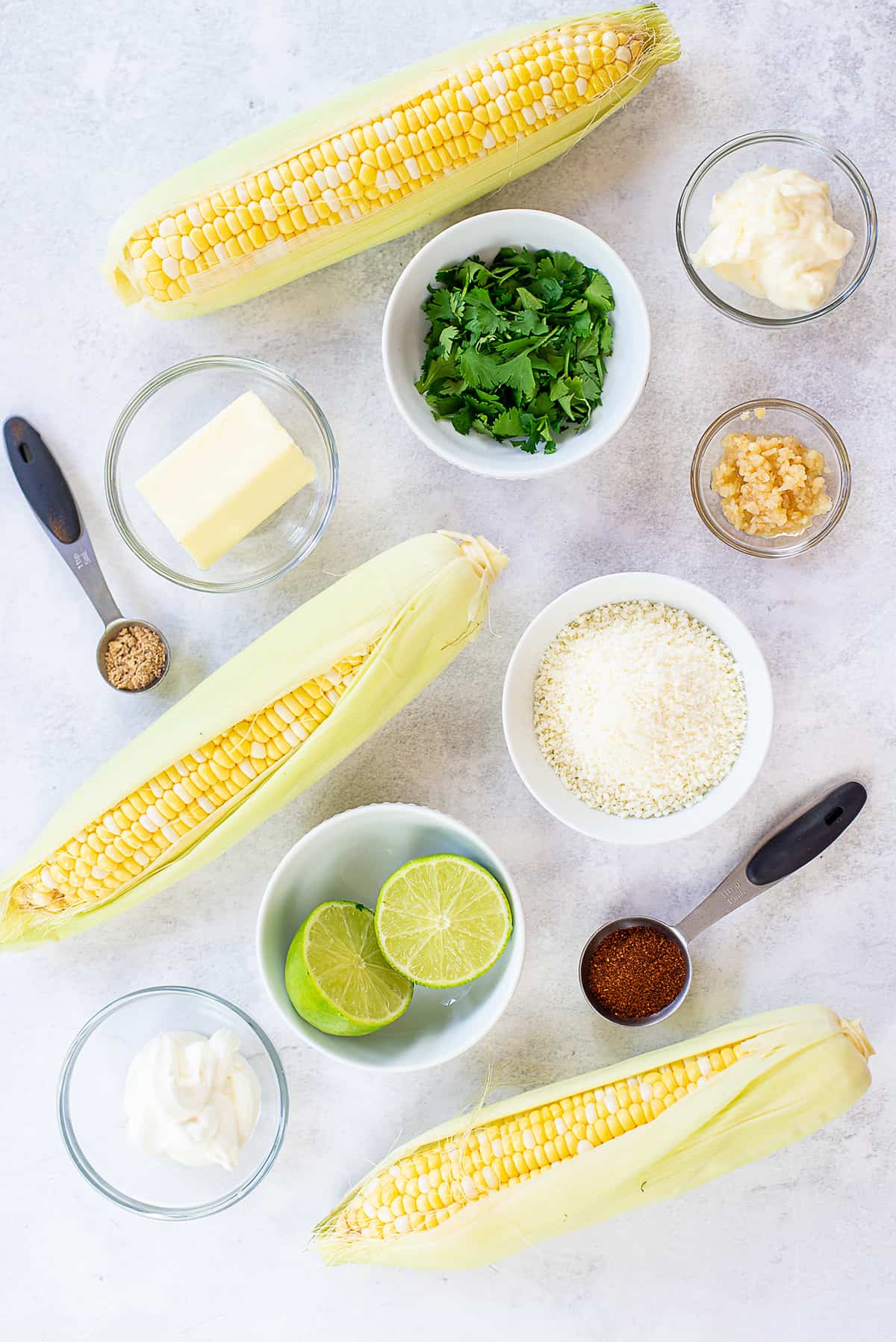 ingredients for esquites.