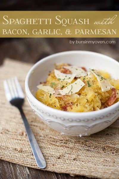 Roasted Spaghetti Squash with Bacon, Garlic, and Parmesan