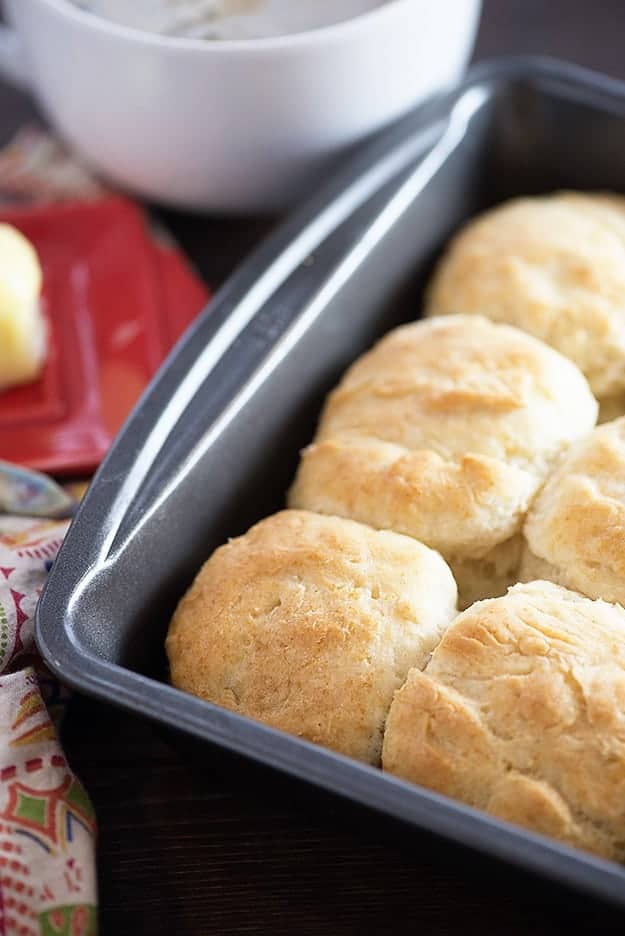 pan full of biscuits.