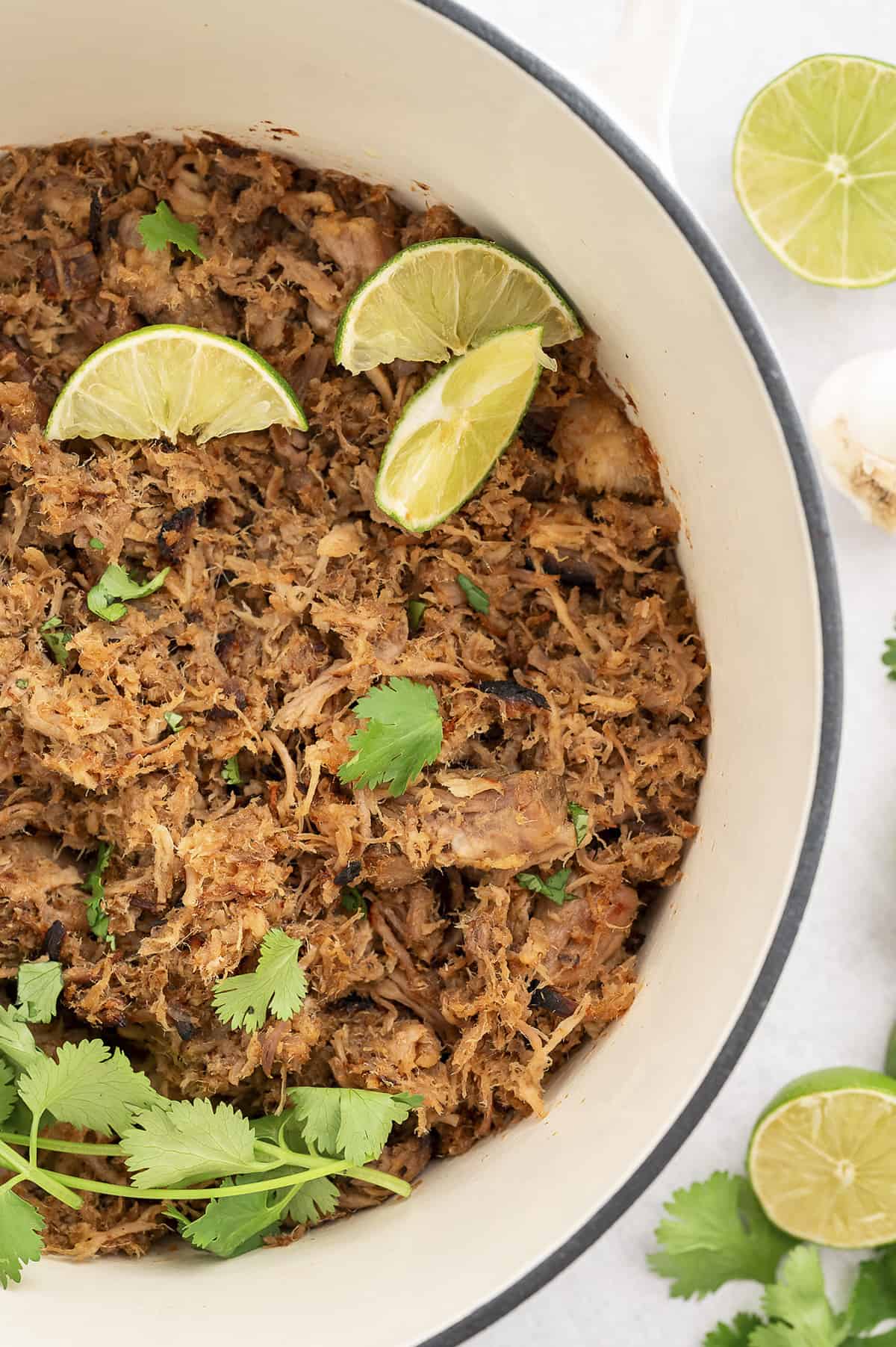 Authentic carnitas in dutch oven.