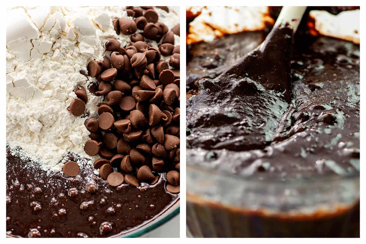 brownie batter collage.