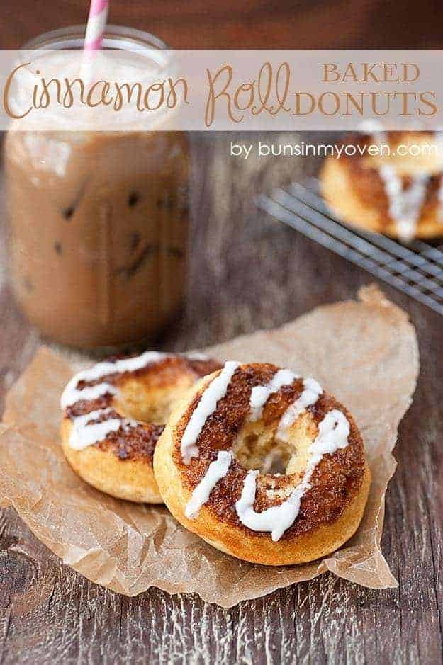 Baked donuts topped with marshmallow and melted peanut butter icing.