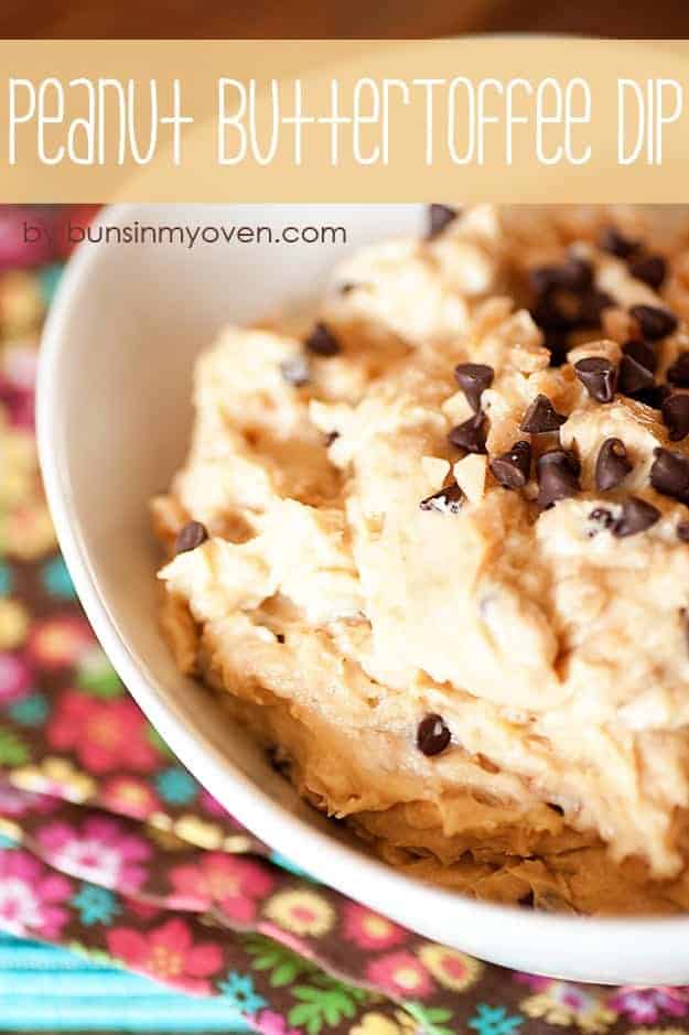 Peanut Butter Toffee Apple Dip