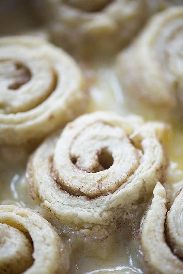 These old fashioned butter rolls are similar to a cinnamon roll, but with more of a pie crust texture. They're baked in a sweet milk sauce.