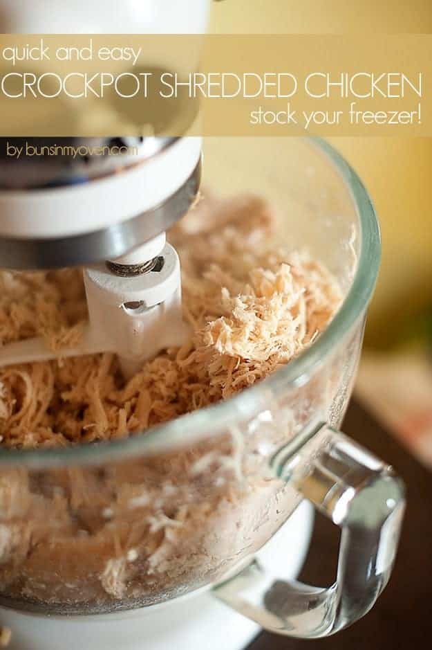 crockpot shredded freezer chicken