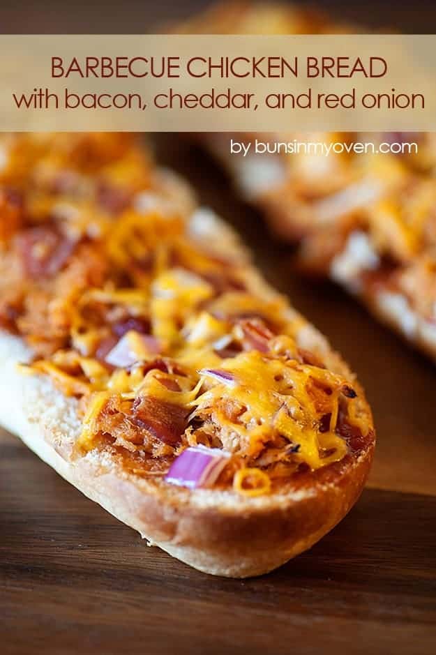 A slice of bread with barbecue chicken on top.