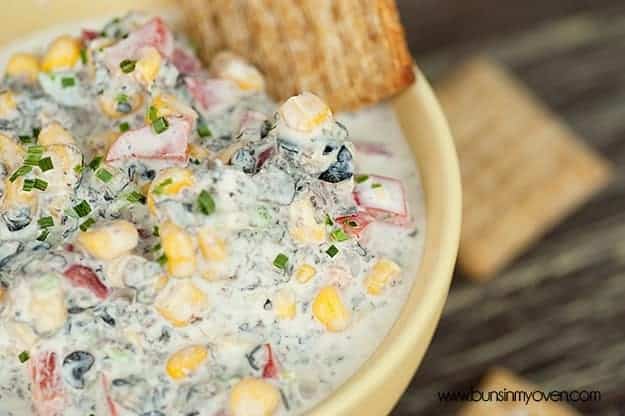 A close up of a bowl of dip