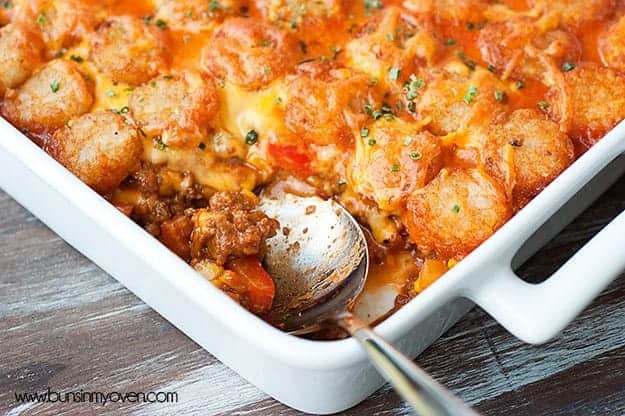 sloppy joe tater tot casserole recipe